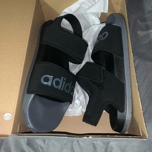 adidas unisex adult Adilette Sandal, Black/Grey/Black Men’s 13